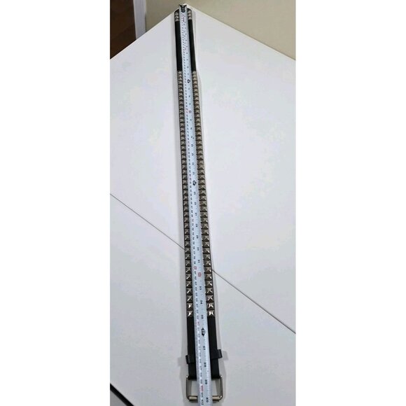 Studded Leather Belt Unisex Sz M Metal Buckle Studs Streetwear Indie Punk Rock - Picture 7 of 12